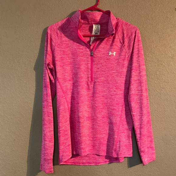 Under Armour Tops - Size M Ladies Pink Under Armour 3/4 Zip Jacket
